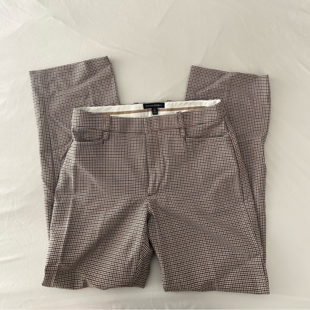 NWOT Banana Republic Lido Italian wool straight leg pants (plaid)
